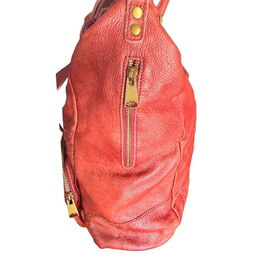 Liebeskind Berlin Anny Fire Red Leather Multi Pocket Satchel Crossbody Bag y2k - Picture 5 of 16